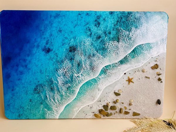 Ocean Resin Wall Art, 3D Beach Epoxy Table Decor, Coastal Decor, Handmade Seascape, Beach House Wall Art, Ocean Wave Painting, Sea Gift