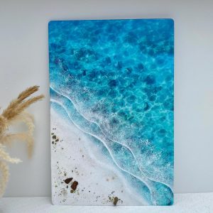 Ocean 3d Art Table Decor | Epoxy resin Art | 3D beach art | Handmade Ocean Wall Art