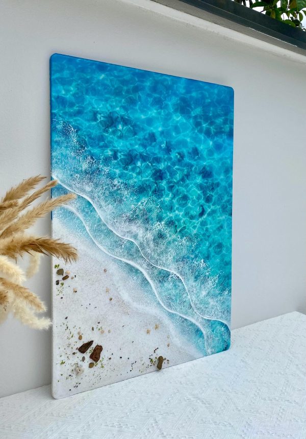 Ocean 3d Art Table Decor | Epoxy resin Art | 3D beach art | Handmade Ocean Wall Art