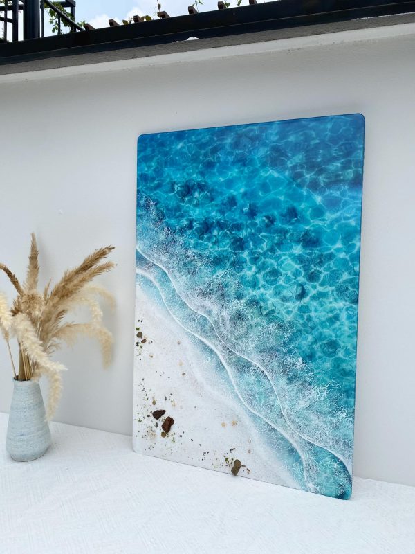 Ocean 3d Art Table Decor | Epoxy resin Art | 3D beach art | Handmade Ocean Wall Art
