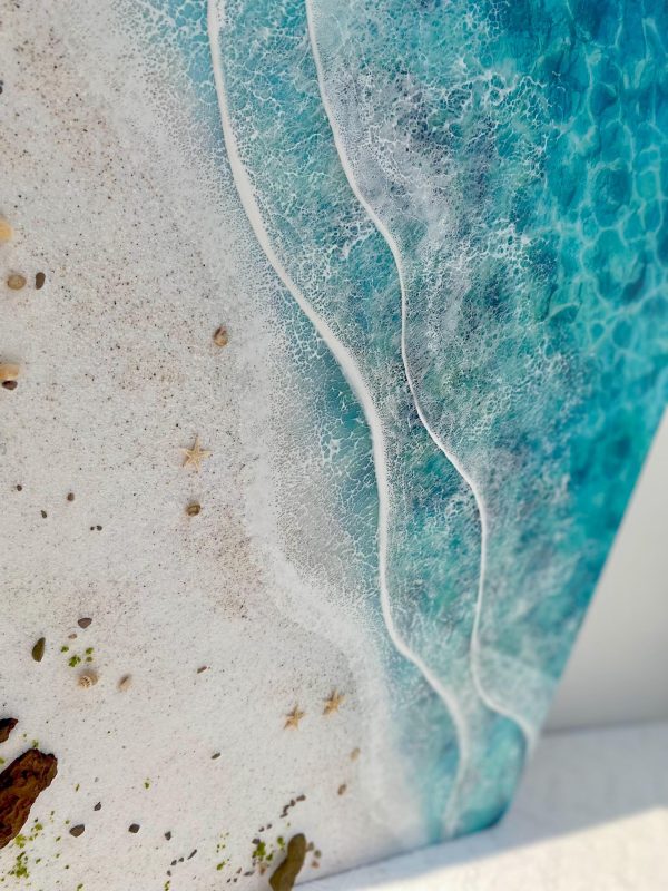 Ocean 3d Art Table Decor | Epoxy resin Art | 3D beach art | Handmade Ocean Wall Art