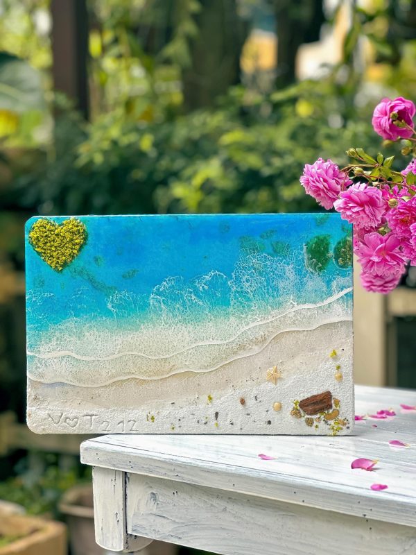 Ocean 3d Art Table Decor | Epoxy resin Art | 3D beach art | Handmade Ocean Wall Art