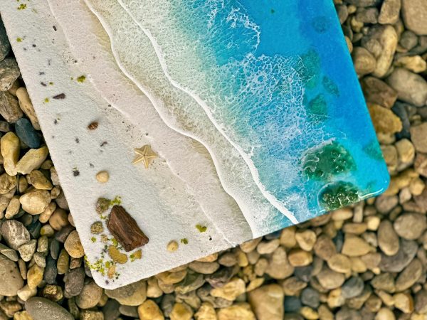 Ocean 3d Art Table Decor | Epoxy resin Art | 3D beach art | Handmade Ocean Wall Art
