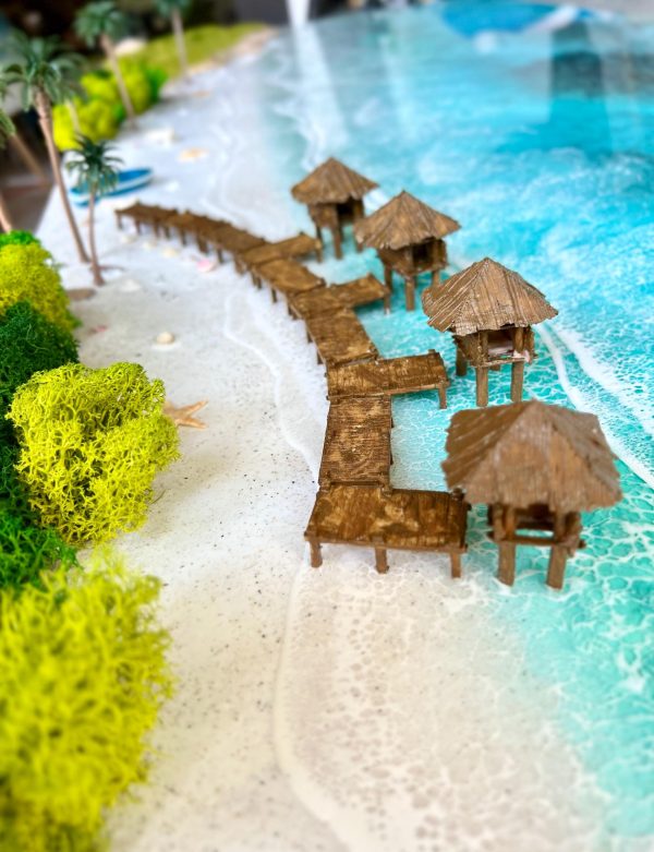 Ocean 3d Art Table Decor | Epoxy resin Art | 3D beach art | Handmade Ocean Wall Art