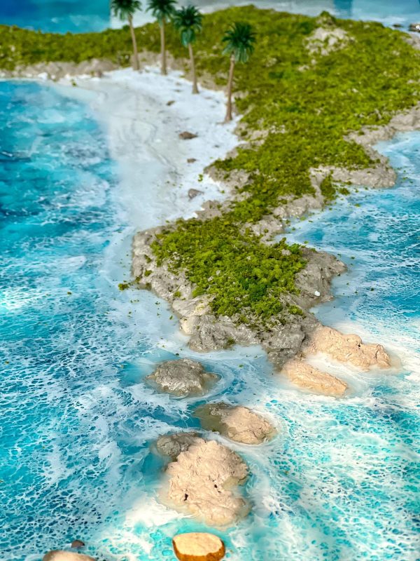 Ocean 3d Art Table Decor | Epoxy resin Art | 3D Island Art | Handmade Ocean Landscape Wall Art