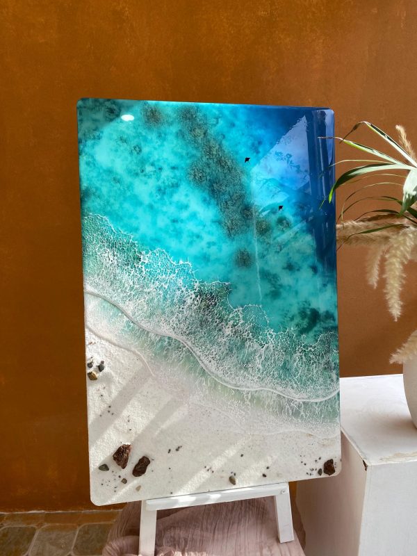 Custom Ocean 3d Art Table Decor | Epoxy resin Art | 3D Island Art | Handmade Ocean Landscape Wall Art