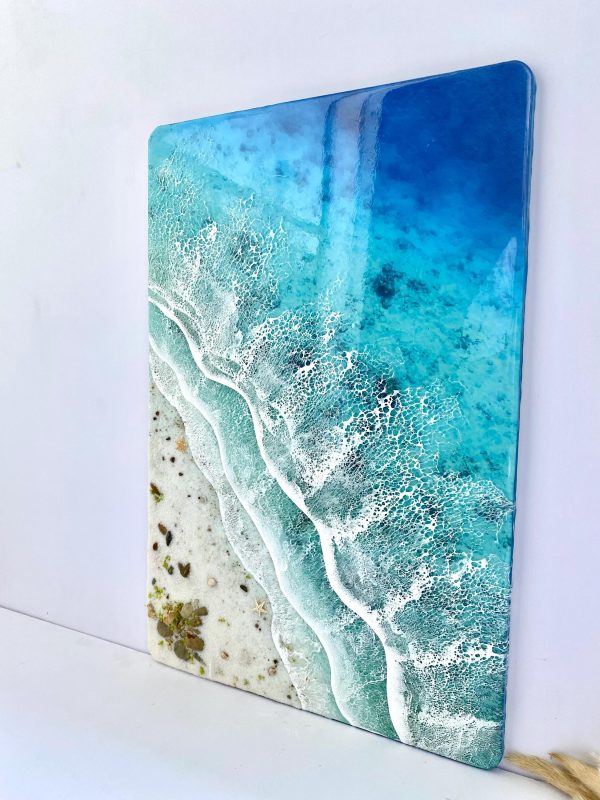 Custom Ocean 3d Art Table Decor | Epoxy resin Art | 3D Island Art | Handmade Ocean Beach Wall Art