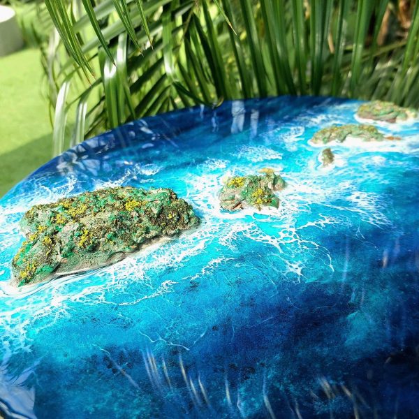 Custom Round Ocean Resin Wall Art – 3D Beach Epoxy Painting – Coastal Décor – Handmade Seascape – Nautical Wall Hanging – Ocean Lover Gift