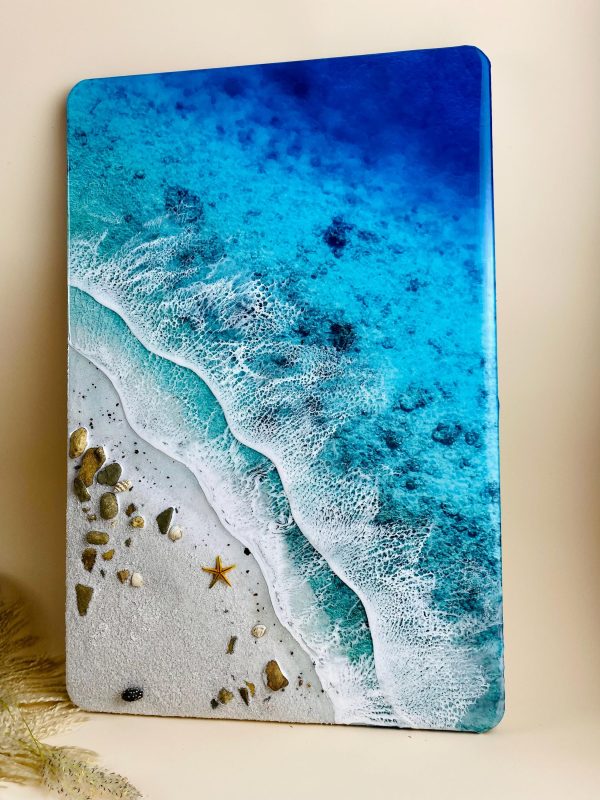 Ocean Resin Wall Art, 3D Beach Epoxy Table Decor, Coastal Decor, Handmade Seascape, Beach House Wall Art, Ocean Wave Painting, Sea Gift