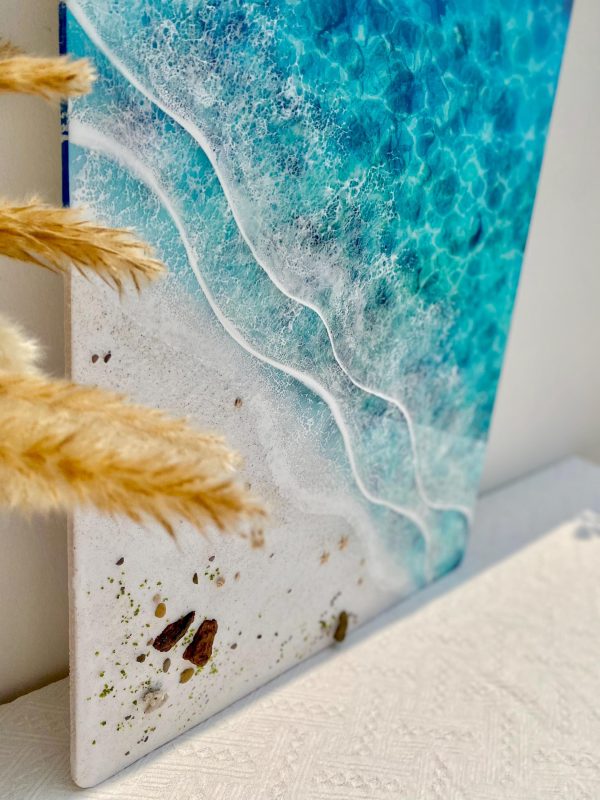 Ocean 3d Art Table Decor | Epoxy resin Art | 3D beach art | Handmade Ocean Wall Art