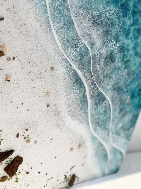 Ocean 3d Art Table Decor | Epoxy resin Art | 3D beach art | Handmade Ocean Wall Art