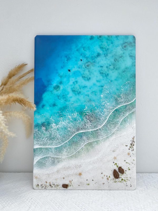 Ocean 3d Art Table Decor | Epoxy resin Art | 3D Island Art | Handmade Ocean Beach Wall Art