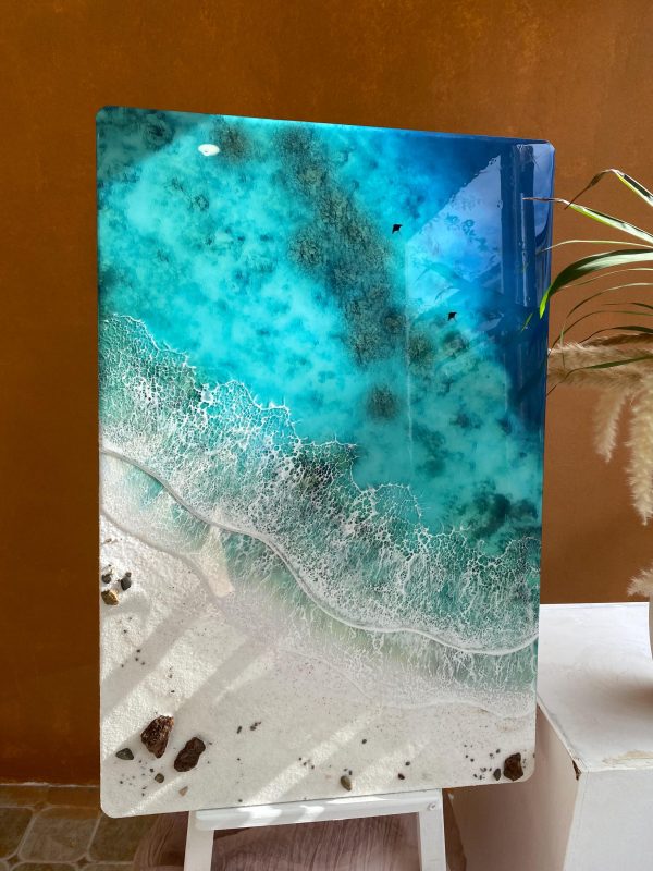 Custom Ocean 3d Art Table Decor | Epoxy resin Art | 3D Island Art | Handmade Ocean Landscape Wall Art