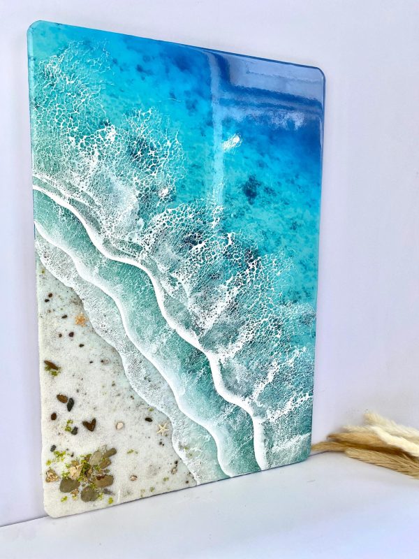 Custom Ocean 3d Art Table Decor | Epoxy resin Art | 3D Island Art | Handmade Ocean Beach Wall Art