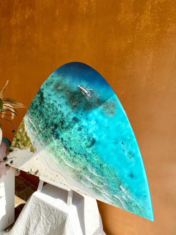 Custom Ocean 3d Art Wall Decor | Epoxy resin Art | 3D Island Art | Handmade Ocean Beach Wall Art