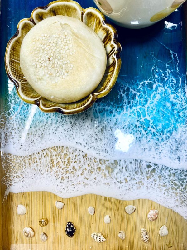 Wooden ocean tray, vanity tray, resin Seascape Tray, decorative tray, home decor, unique Mother's Day Gift, Gift for ocean lovers