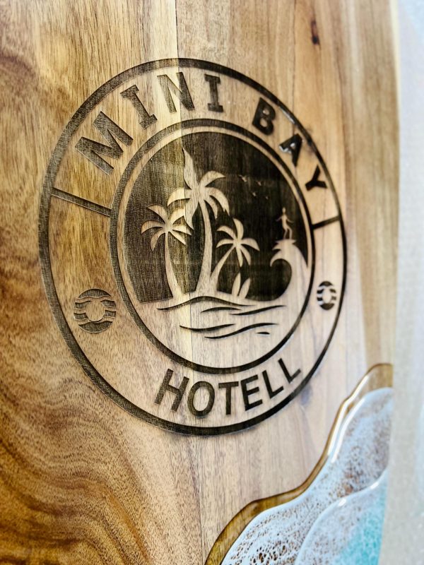 Personalized Wooden surfboard Wedding surfboard gift Resin art decor Ocean Wall Decor Epoxy sea sign